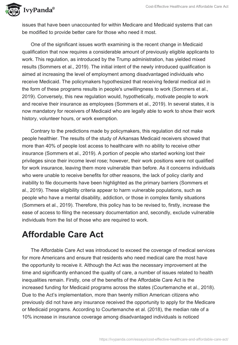 Cost-Effective Healthcare and Affordable Care Act. Page 3