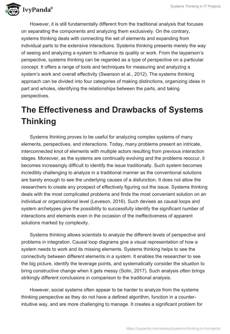 Systems Thinking in IT Projects. Page 2