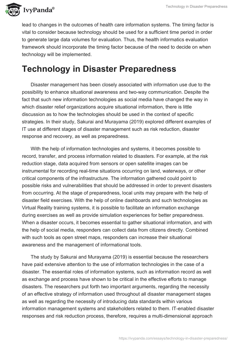 Technology in Disaster Preparedness. Page 2