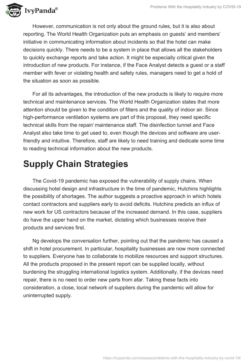Problems With the Hospitality Industry by COVID-19. Page 4