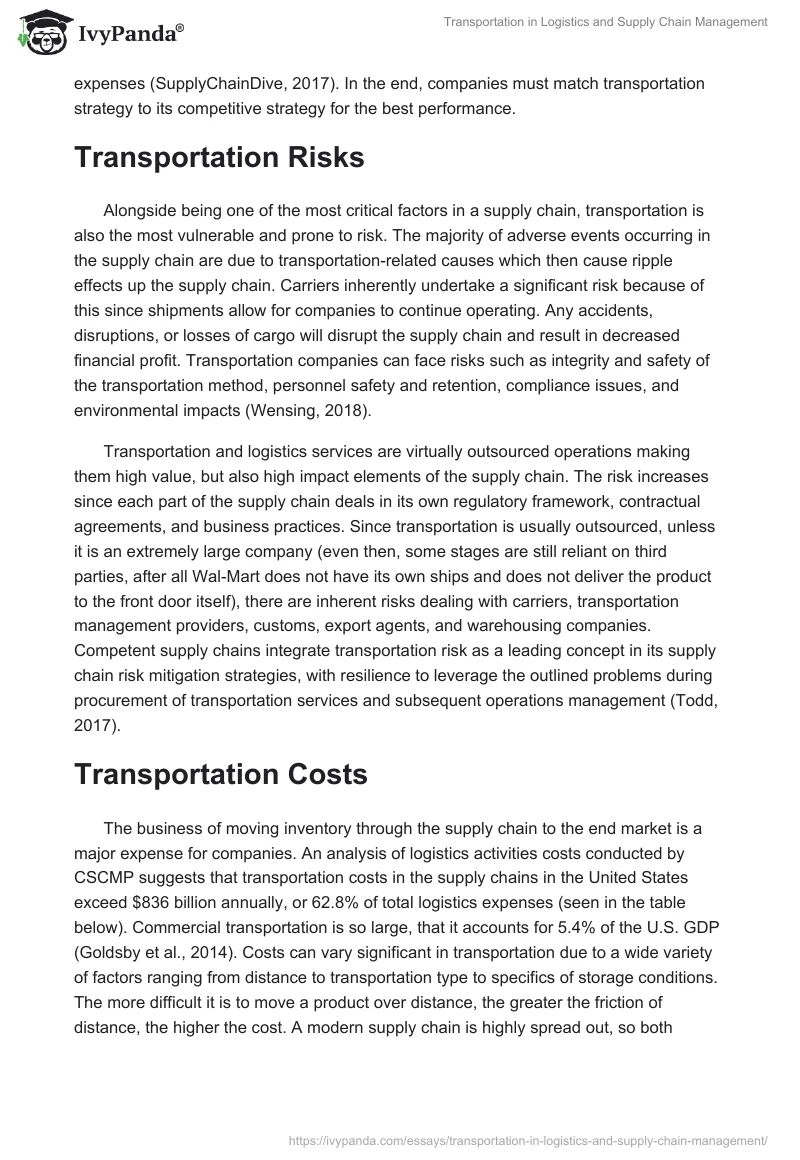 Transportation in Logistics and Supply Chain Management. Page 4