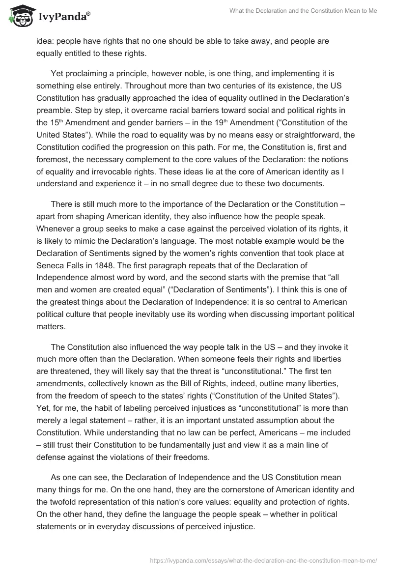 What the Declaration and the Constitution Mean to Me. Page 2