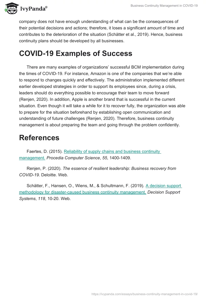 Business Continuity Management in COVID-19. Page 2