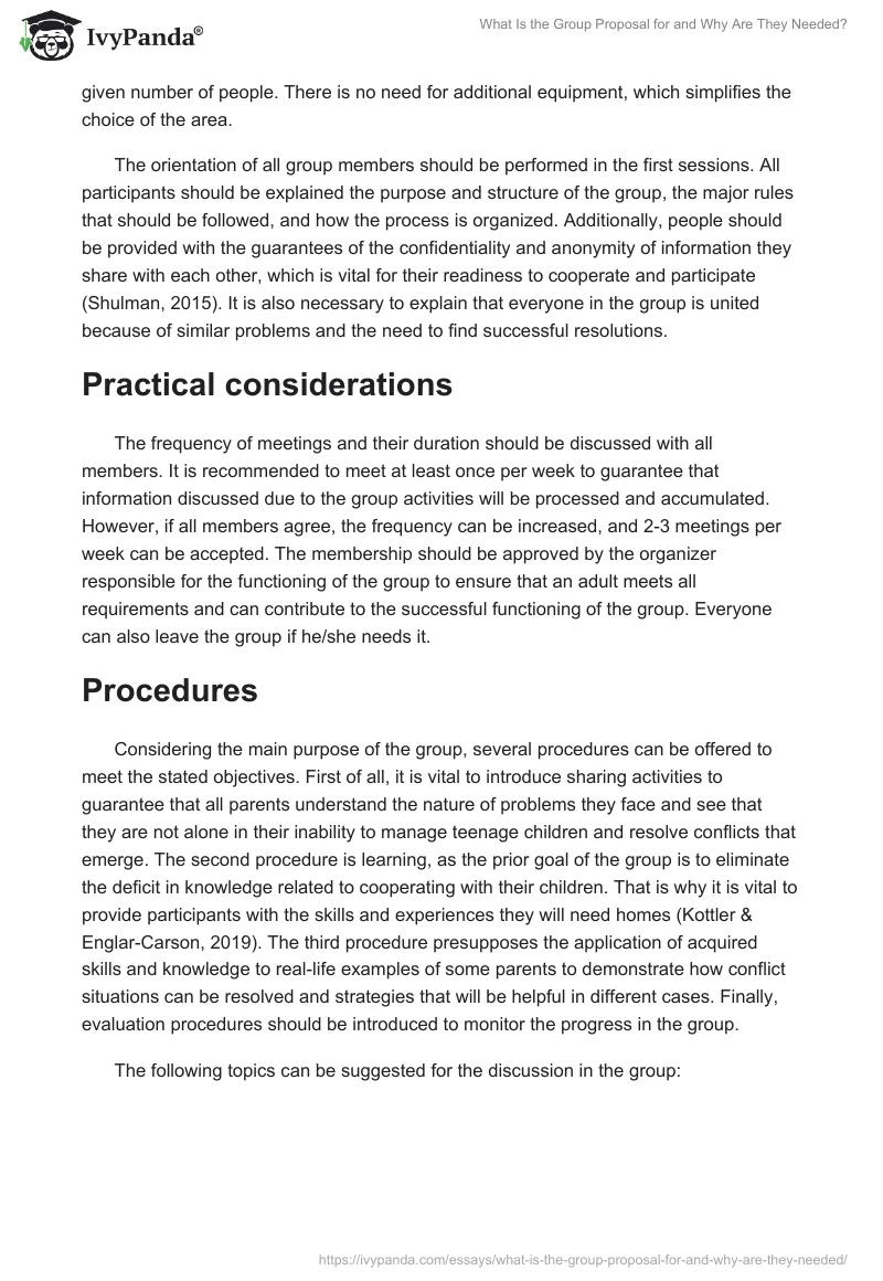 What Is the Group Proposal for and Why Are They Needed?. Page 3