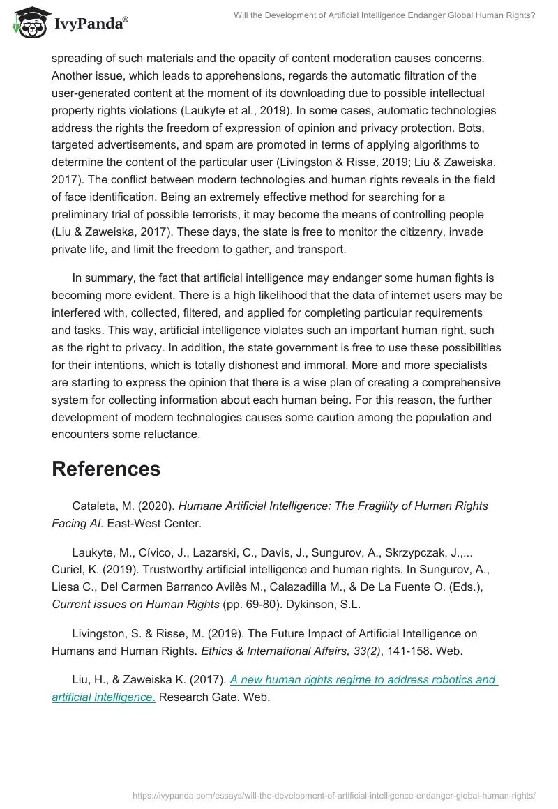 Will the Development of Artificial Intelligence Endanger Global Human Rights?. Page 2