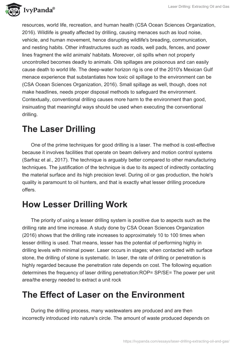 Laser Drilling: Extracting Oil and Gas. Page 3
