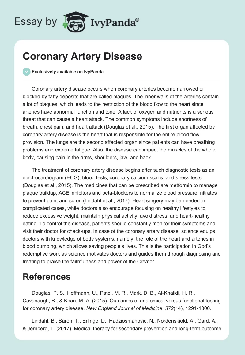 Coronary Artery Disease. Page 1