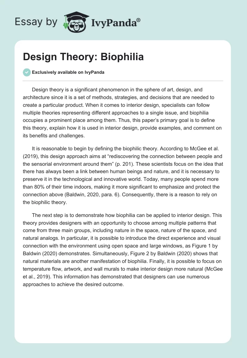 Design Theory: Biophilia. Page 1