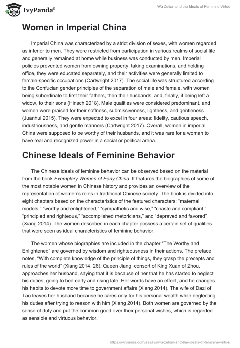Wu Zetian and the Ideals of Feminine Virtue. Page 2