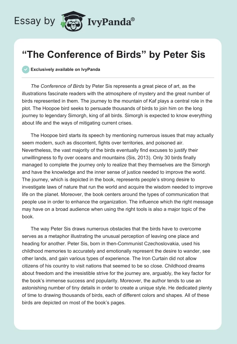 “The Conference of Birds” by Peter Sis. Page 1