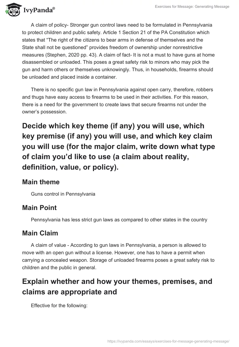 Exercises for Message: Generating Message. Page 2