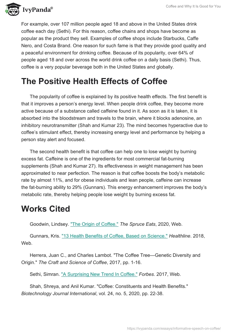 Coffee and Why It Is Good for You. Page 2