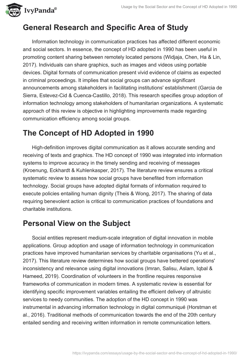Usage by the Social Sector and the Concept of HD Adopted in 1990. Page 2