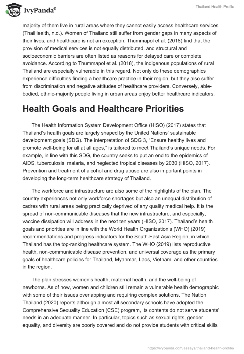 Thailand Health Profile. Page 2