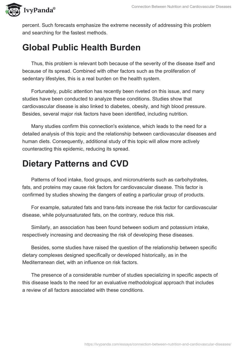 Connection Between Nutrition and Cardiovascular Diseases. Page 2