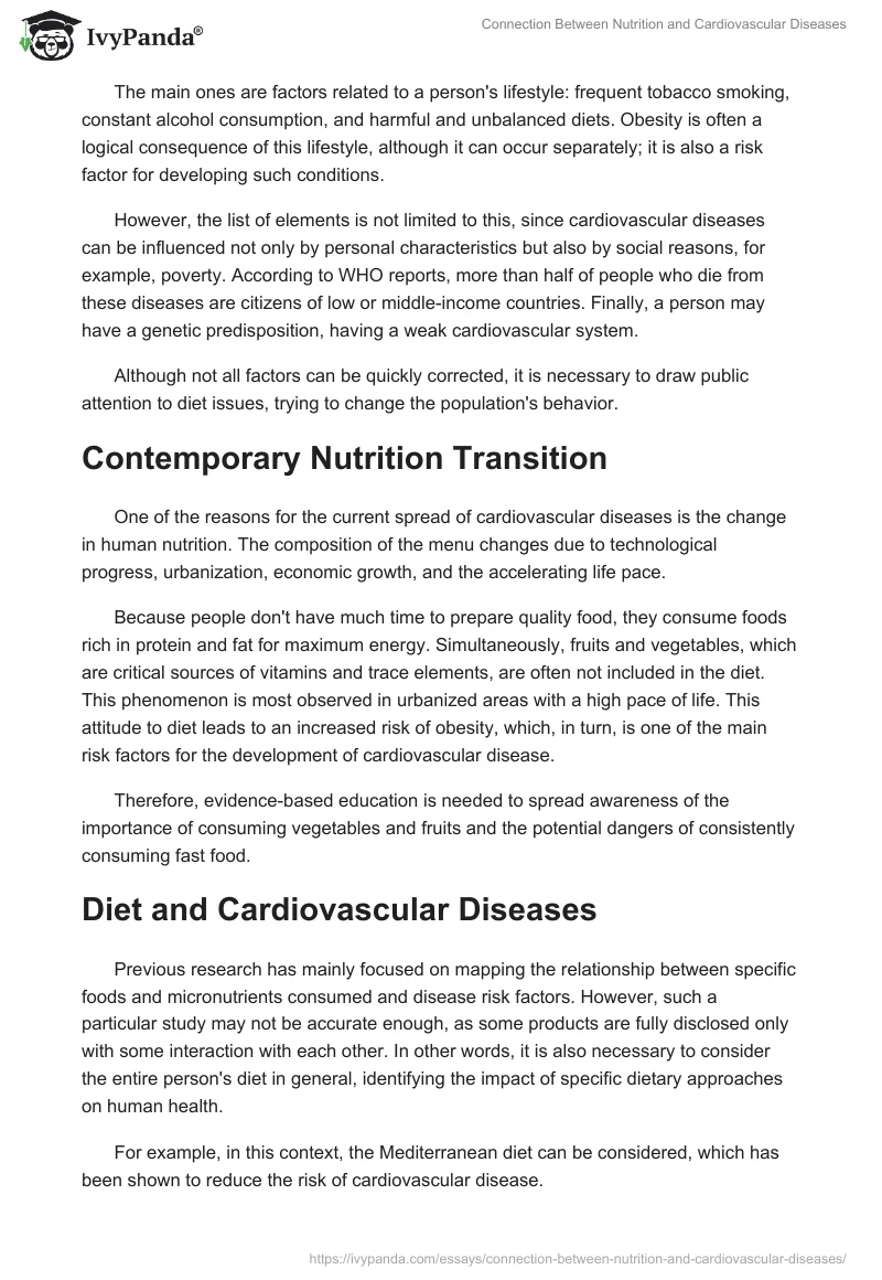 Connection Between Nutrition and Cardiovascular Diseases. Page 4