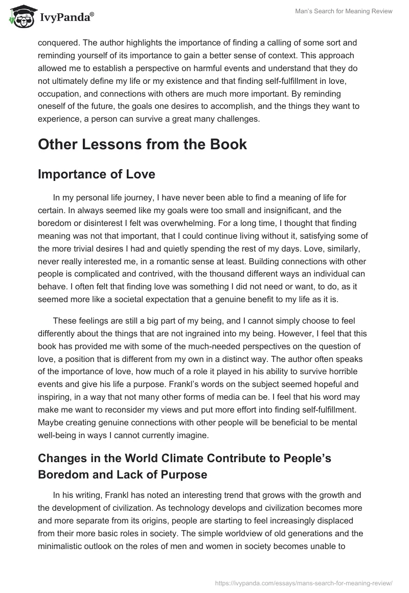Man’s Search for Meaning Review. Page 3
