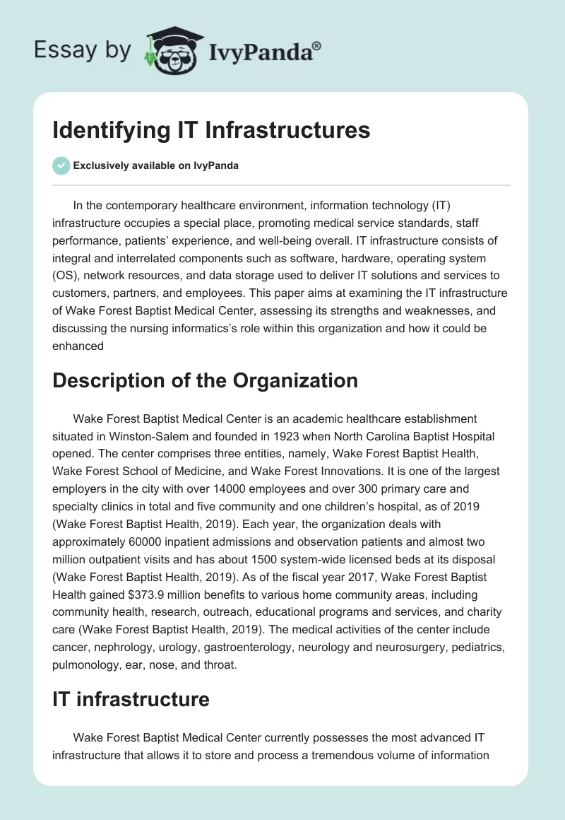 Identifying IT Infrastructures. Page 1