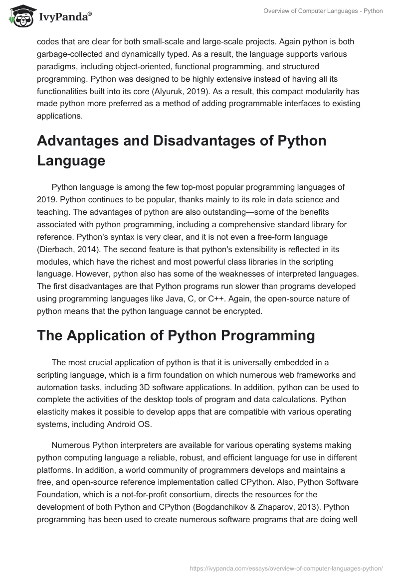 Overview of Computer Languages - Python. Page 2
