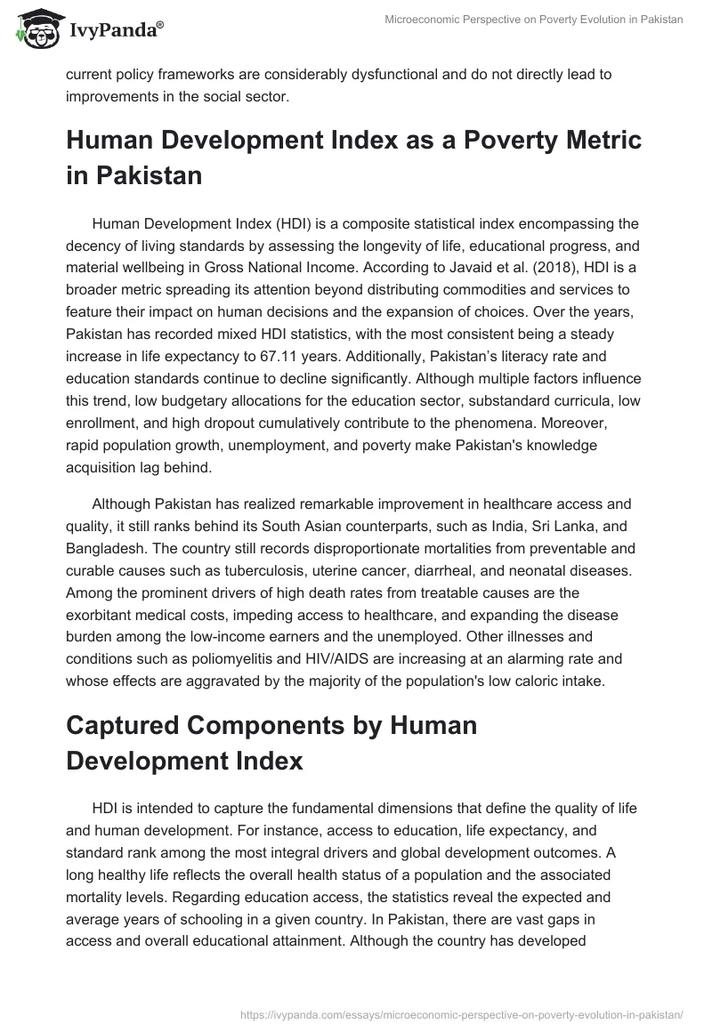 Microeconomic Perspective on Poverty Evolution in Pakistan. Page 3