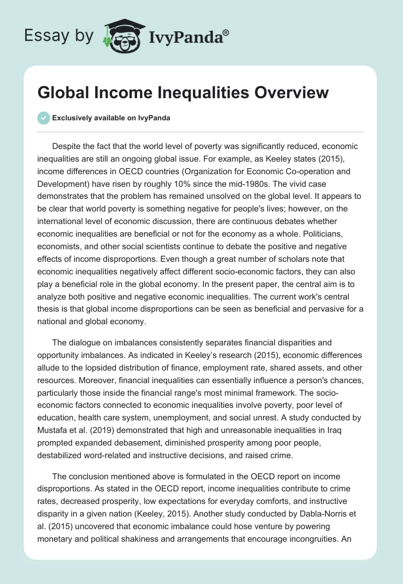 Global Income Inequalities Overview. Page 1
