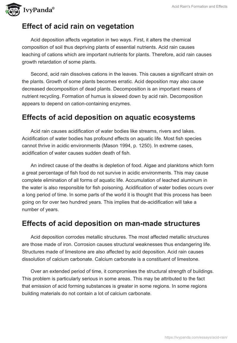 Acid Rain's Formation and Effects. Page 3