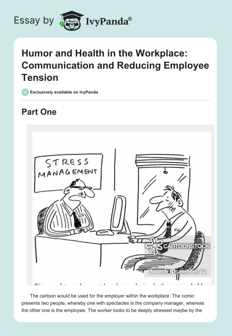 Humor and Health in the Workplace: Communication and Reducing Employee Tension. Page 1