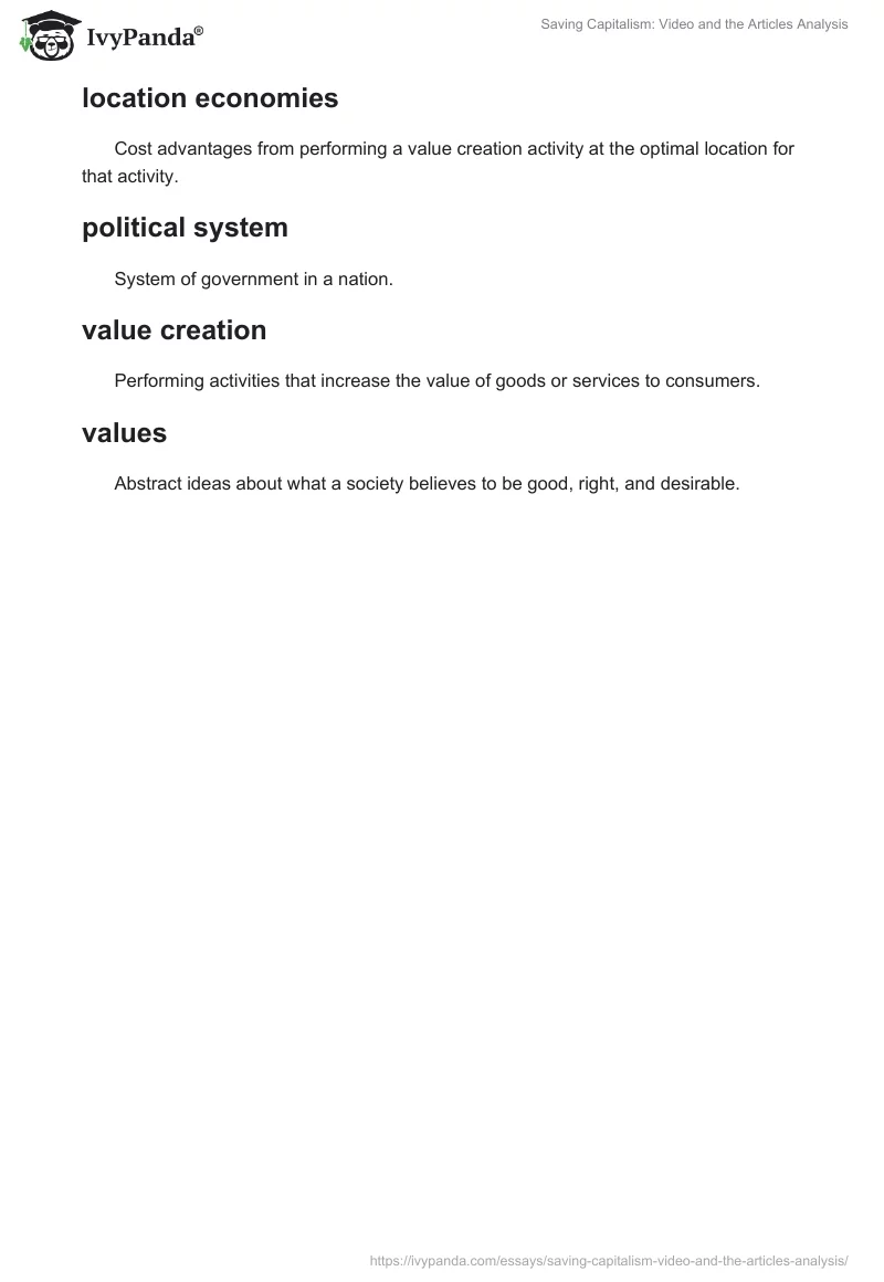 Saving Capitalism: Video and the Articles Analysis. Page 5