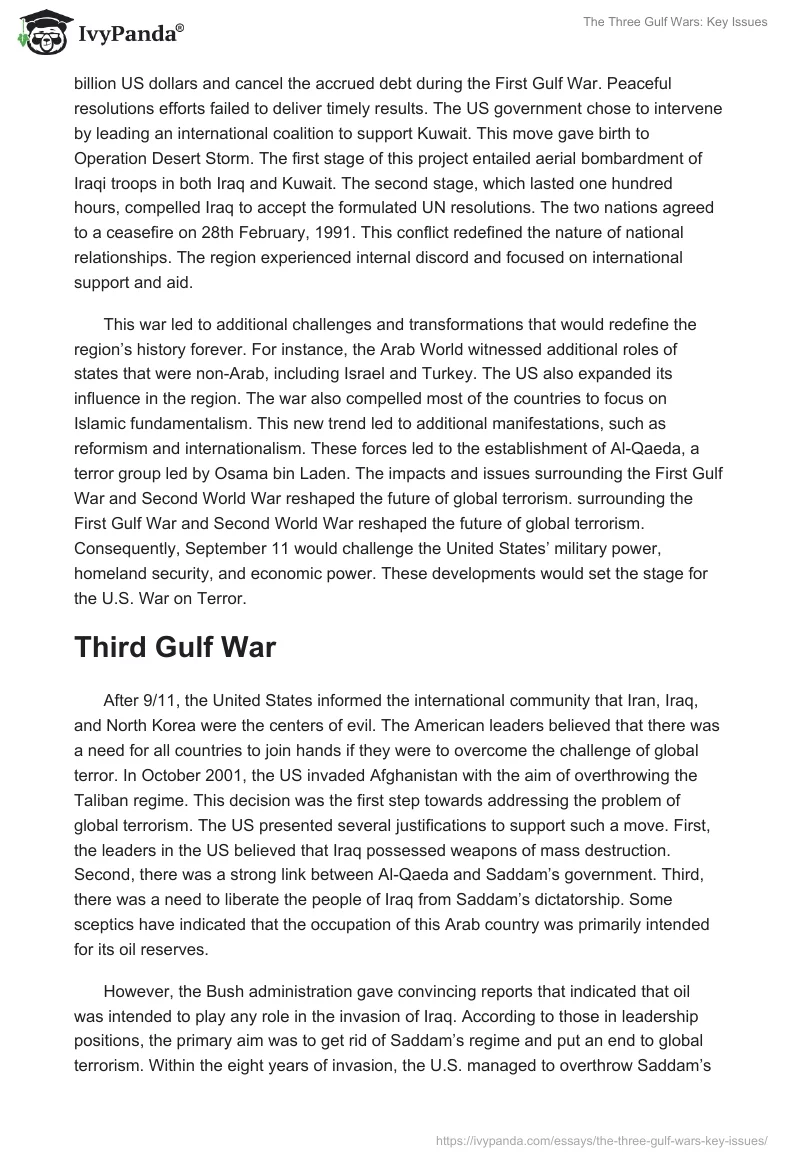 The Three Gulf Wars: Key Issues. Page 2