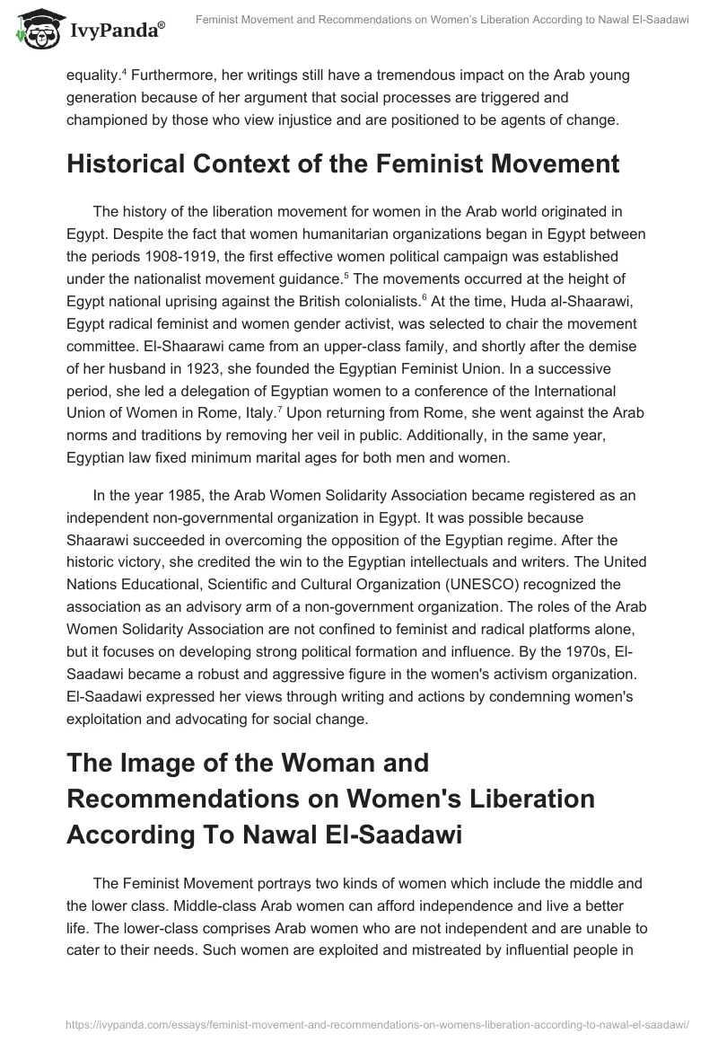 Feminist Movement and Recommendations on Women’s Liberation According to Nawal El-Saadawi. Page 2