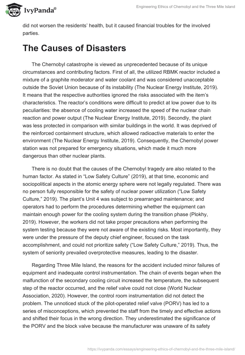 Engineering Ethics of Chernobyl and the Three Mile Island. Page 3