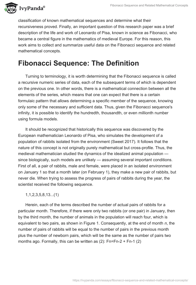 Fibonacci Sequence and Related Mathematical Concepts. Page 2