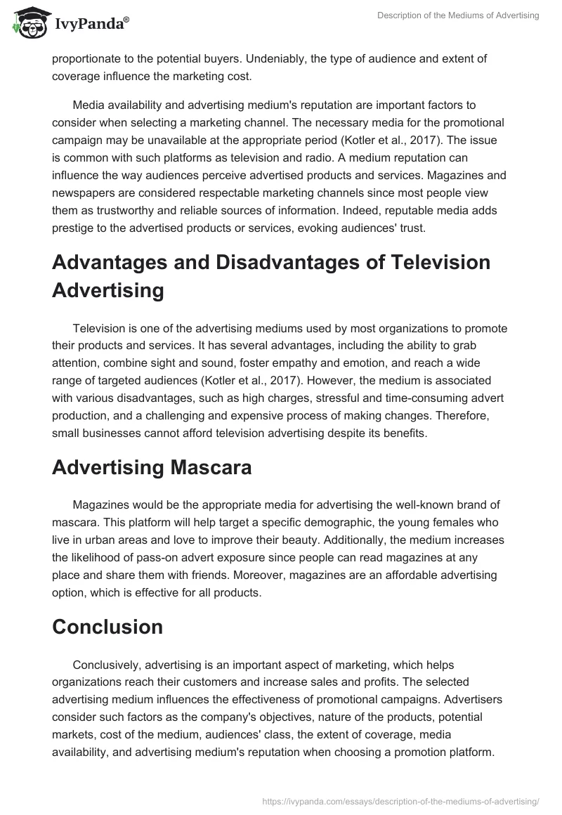 Description of the Mediums of Advertising. Page 2