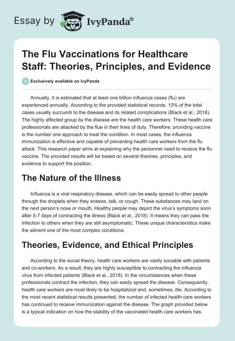 The Flu Vaccinations for Healthcare Staff: Theories, Principles, and Evidence. Page 1