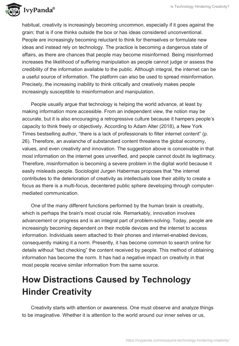 Is Technology Hindering Creativity?. Page 2