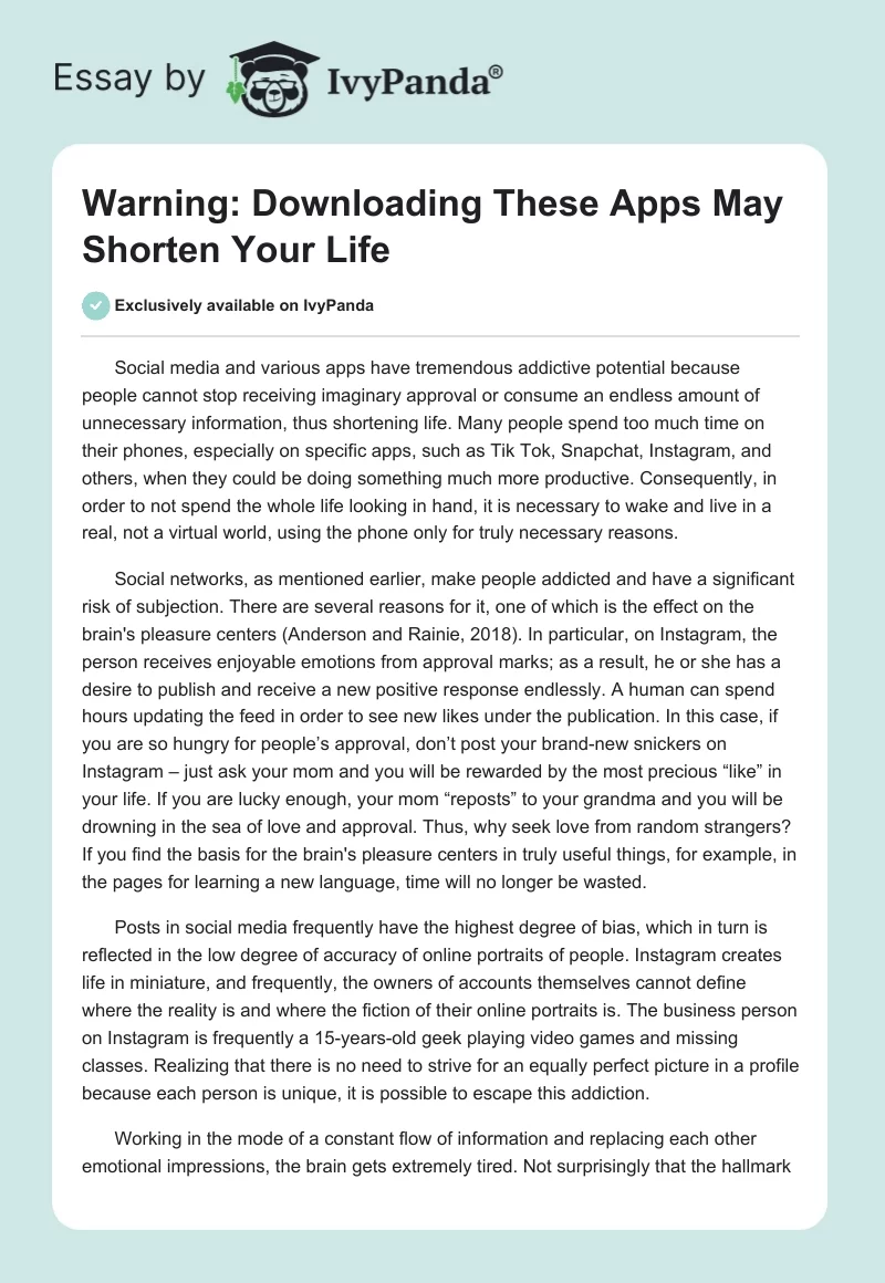 Warning: Downloading These Apps May Shorten Your Life. Page 1