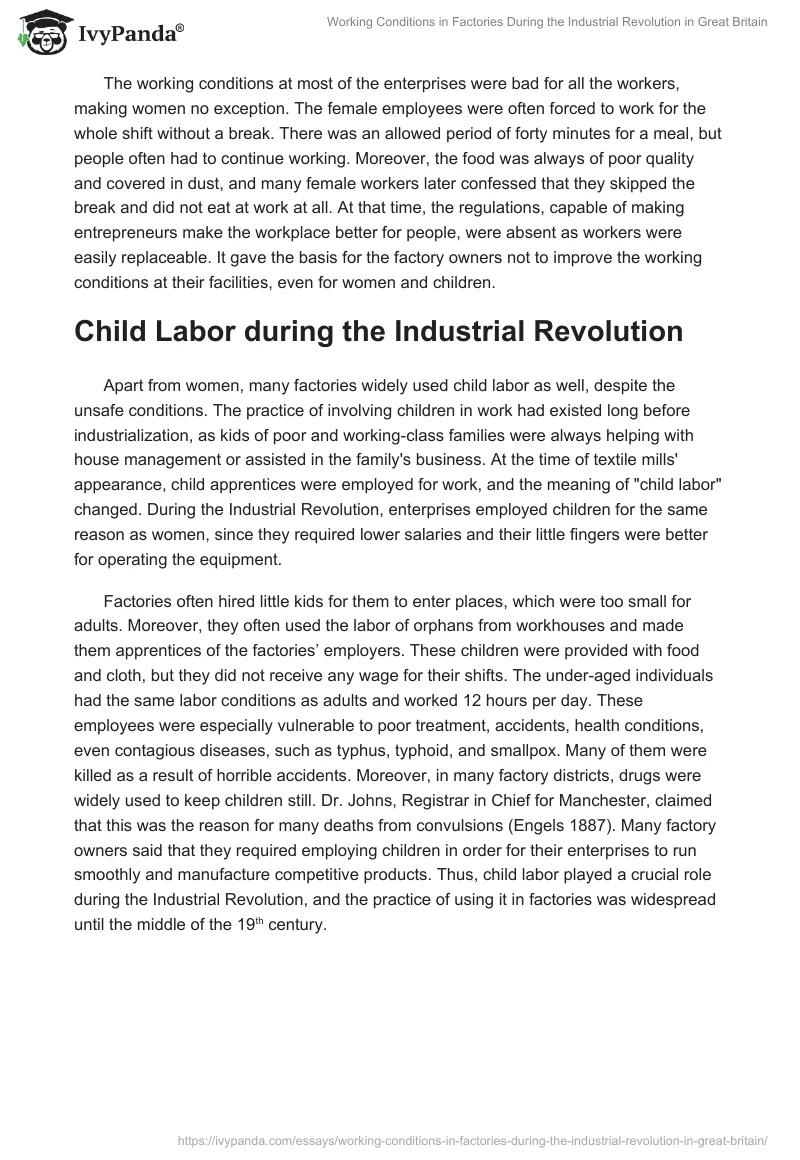 Working Conditions in Factories During the Industrial Revolution in Great Britain. Page 4