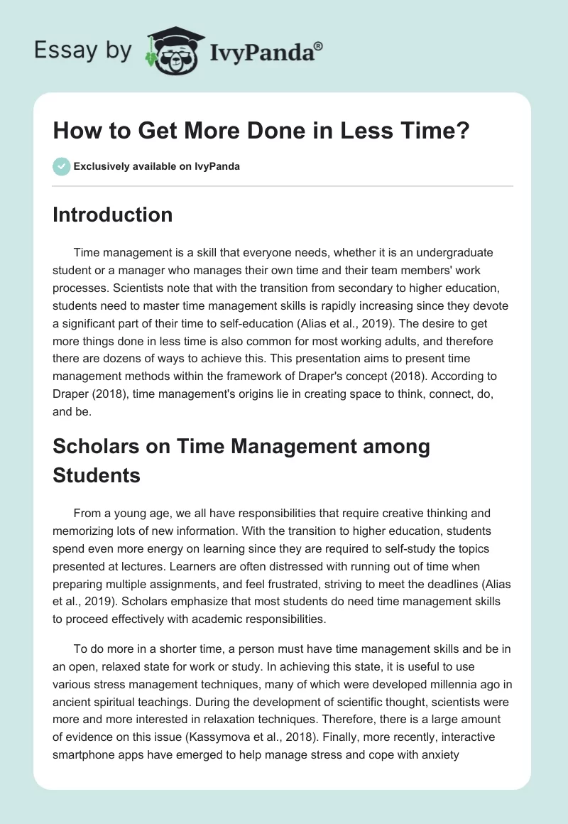 How to Get More Done in Less Time?. Page 1