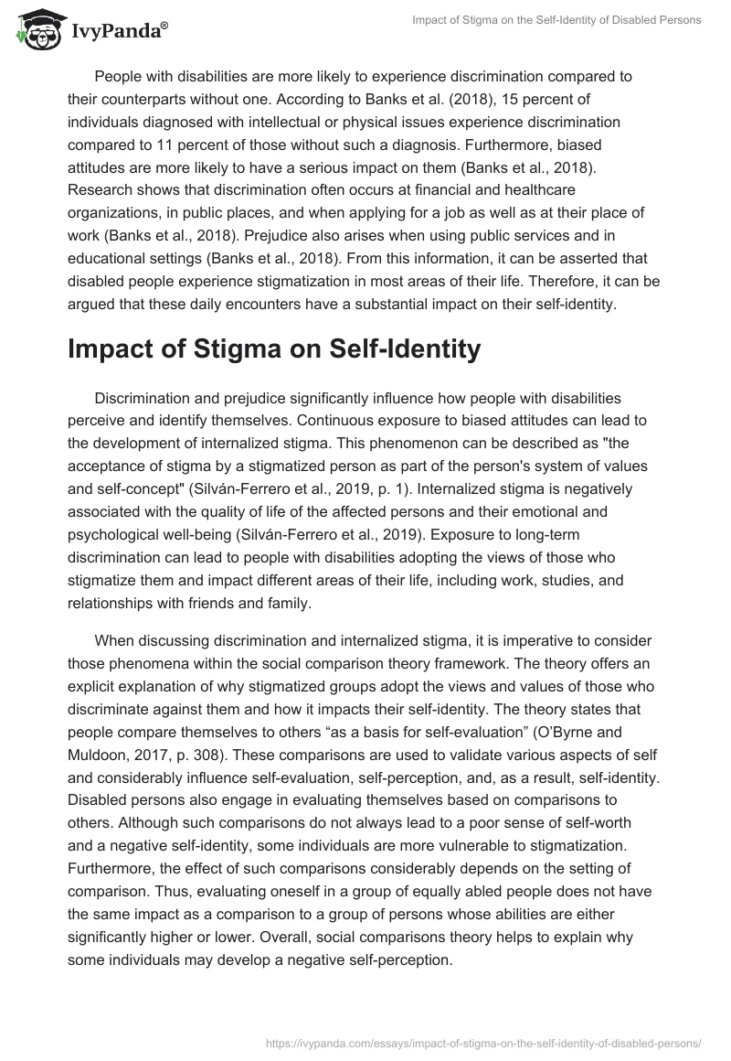 Impact of Stigma on the Self-Identity of Disabled Persons. Page 2