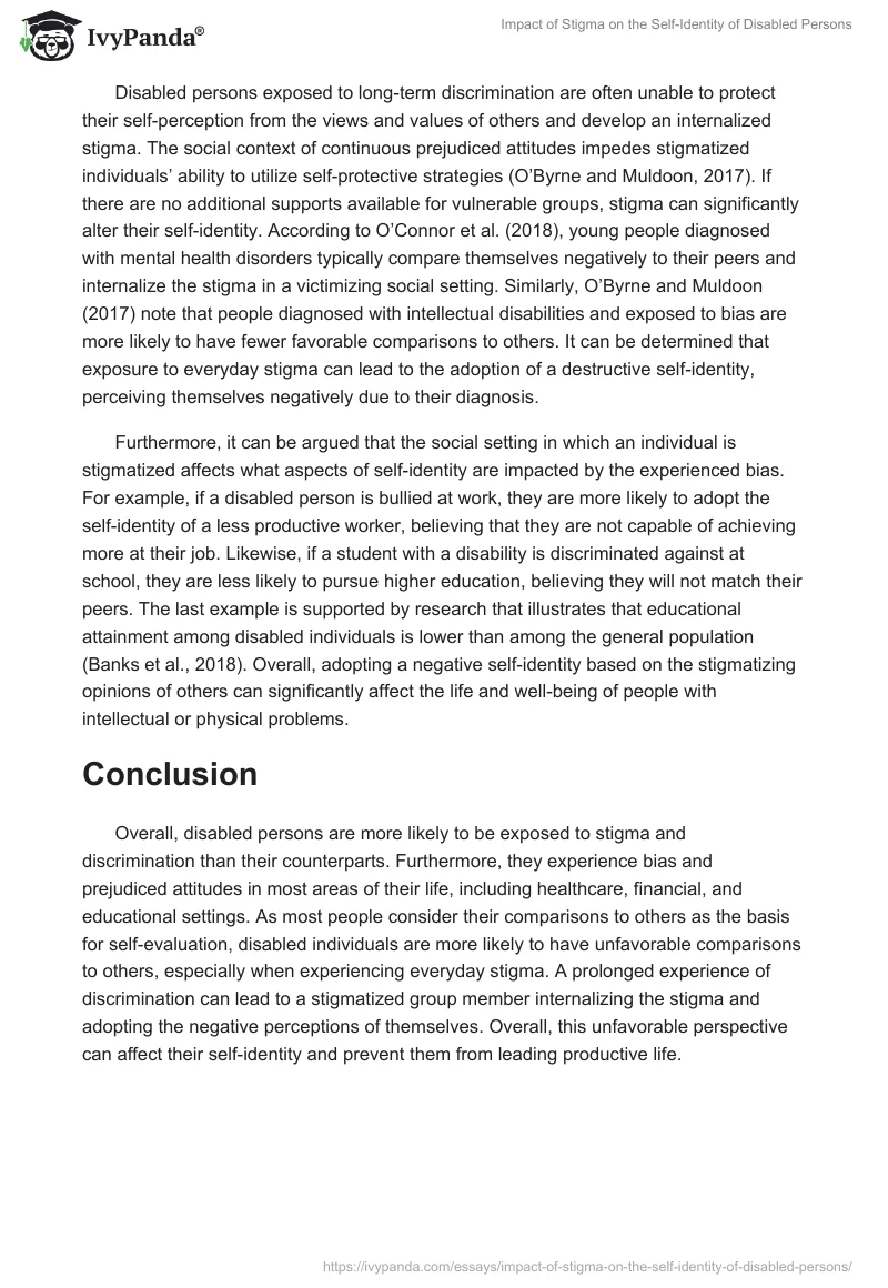 Impact of Stigma on the Self-Identity of Disabled Persons. Page 3