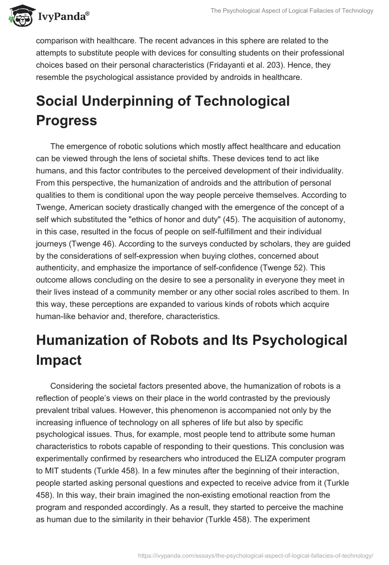 The Psychological Aspect of Logical Fallacies of Technology. Page 2