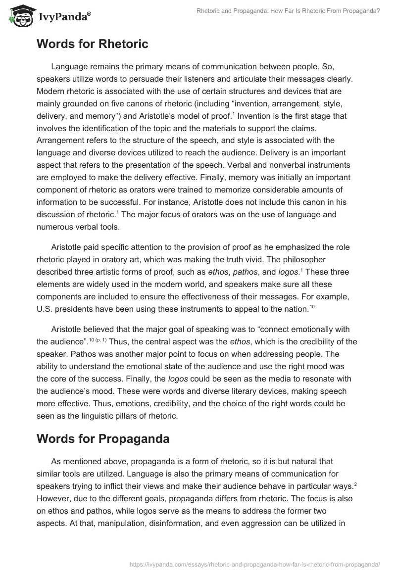 Rhetoric and Propaganda: How Far Is Rhetoric From Propaganda?. Page 5