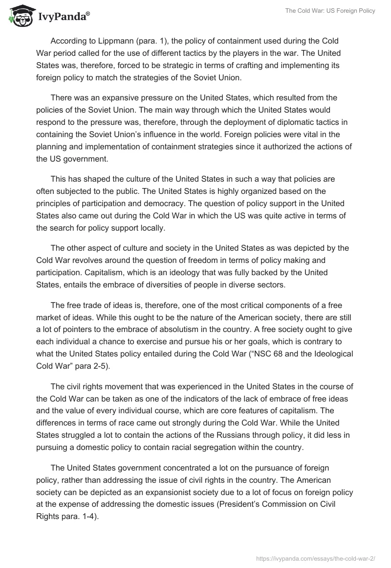 The Cold War: US Foreign Policy. Page 3