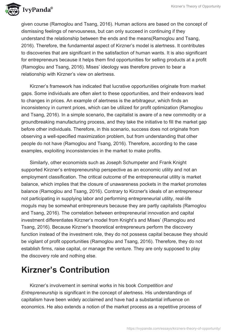 Kirzner’s Theory of Opportunity. Page 2