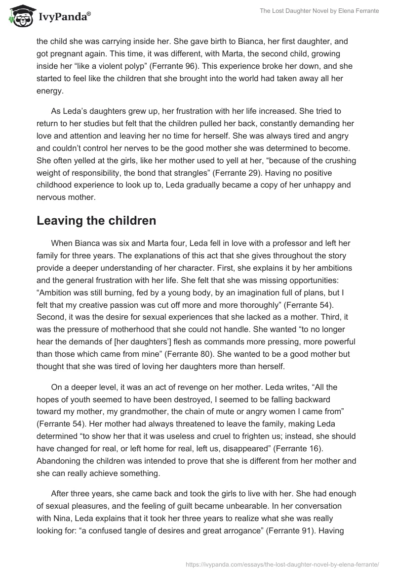 The Lost Daughter Novel by Elena Ferrante. Page 3