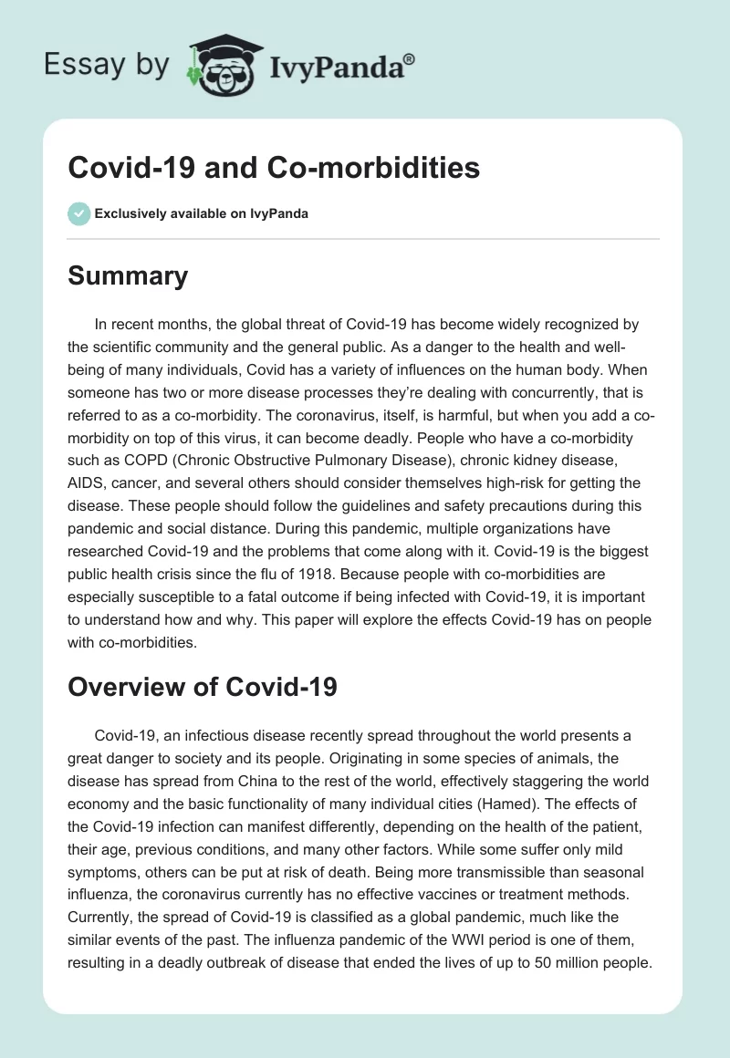 Covid-19 and Co-Morbidities. Page 1