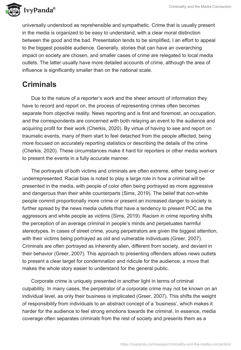 Criminality and the Media Connection. Page 3