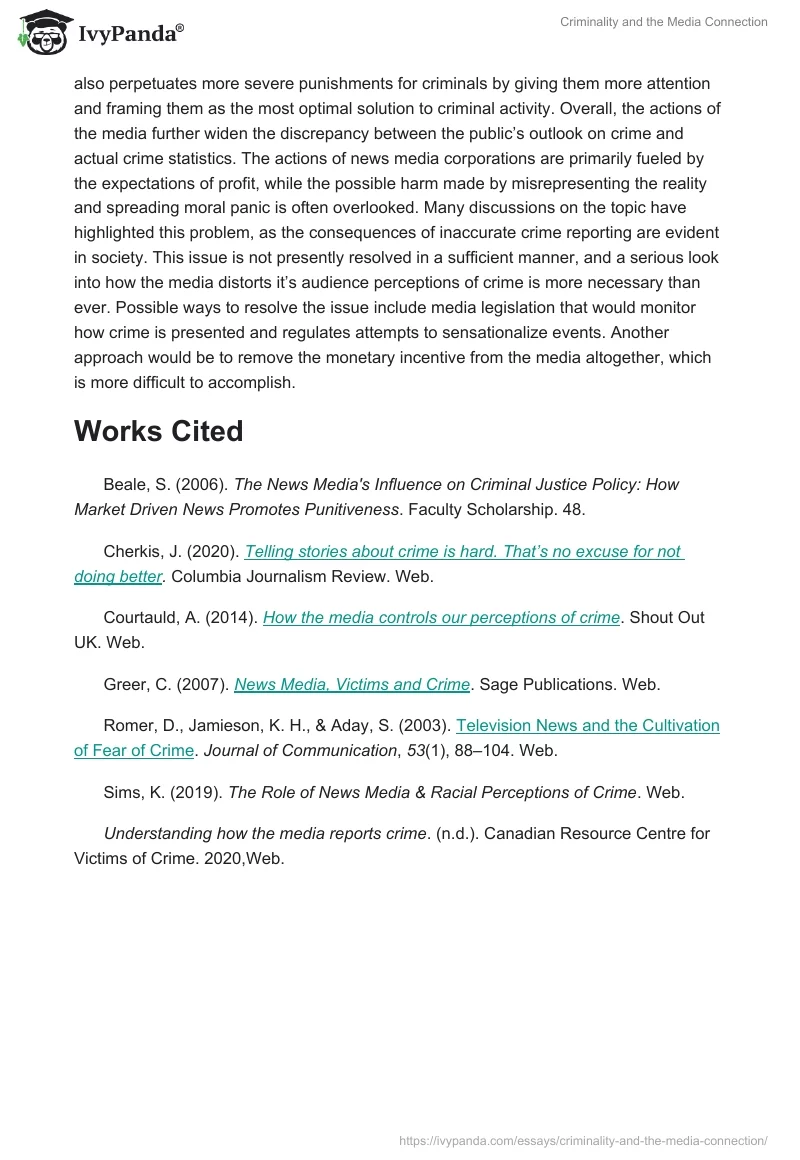 Criminality and the Media Connection. Page 5