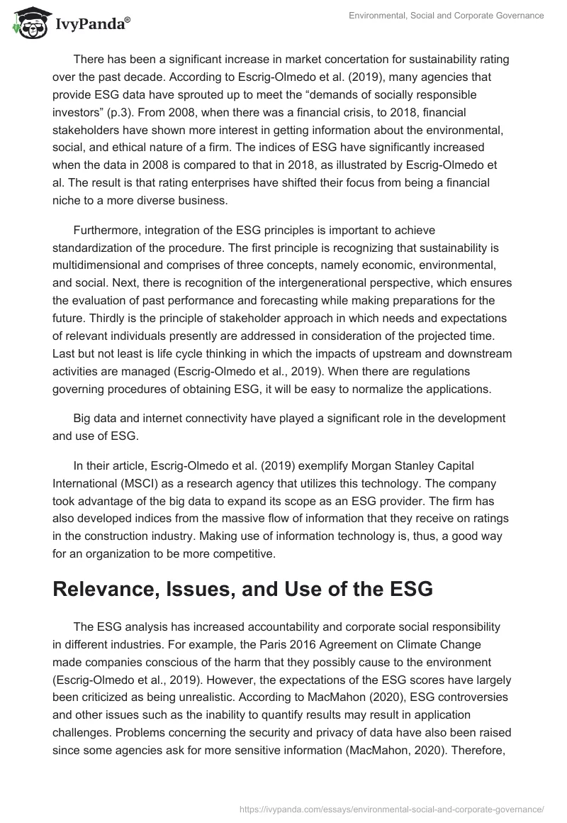 Environmental, Social and Corporate Governance. Page 3