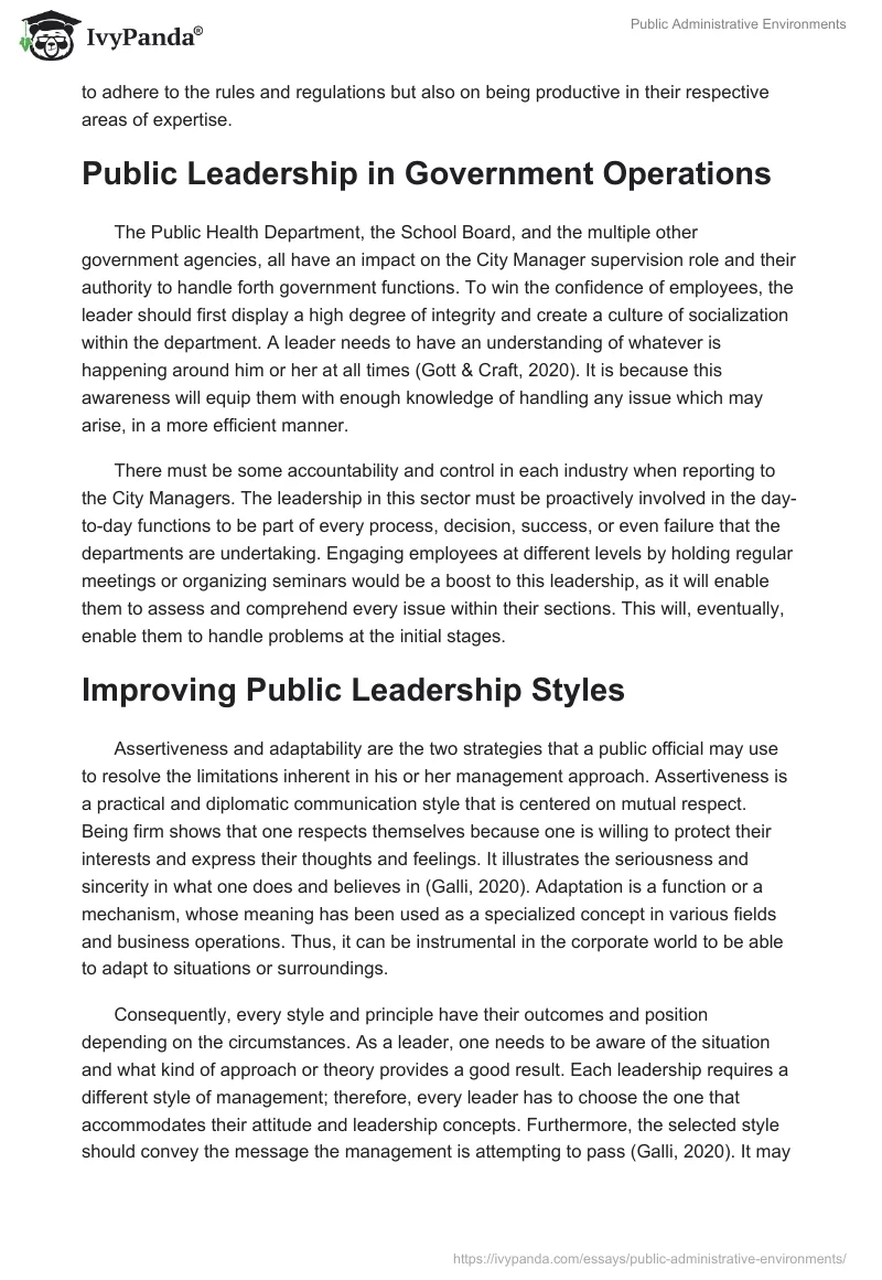 Public Administrative Environments. Page 3